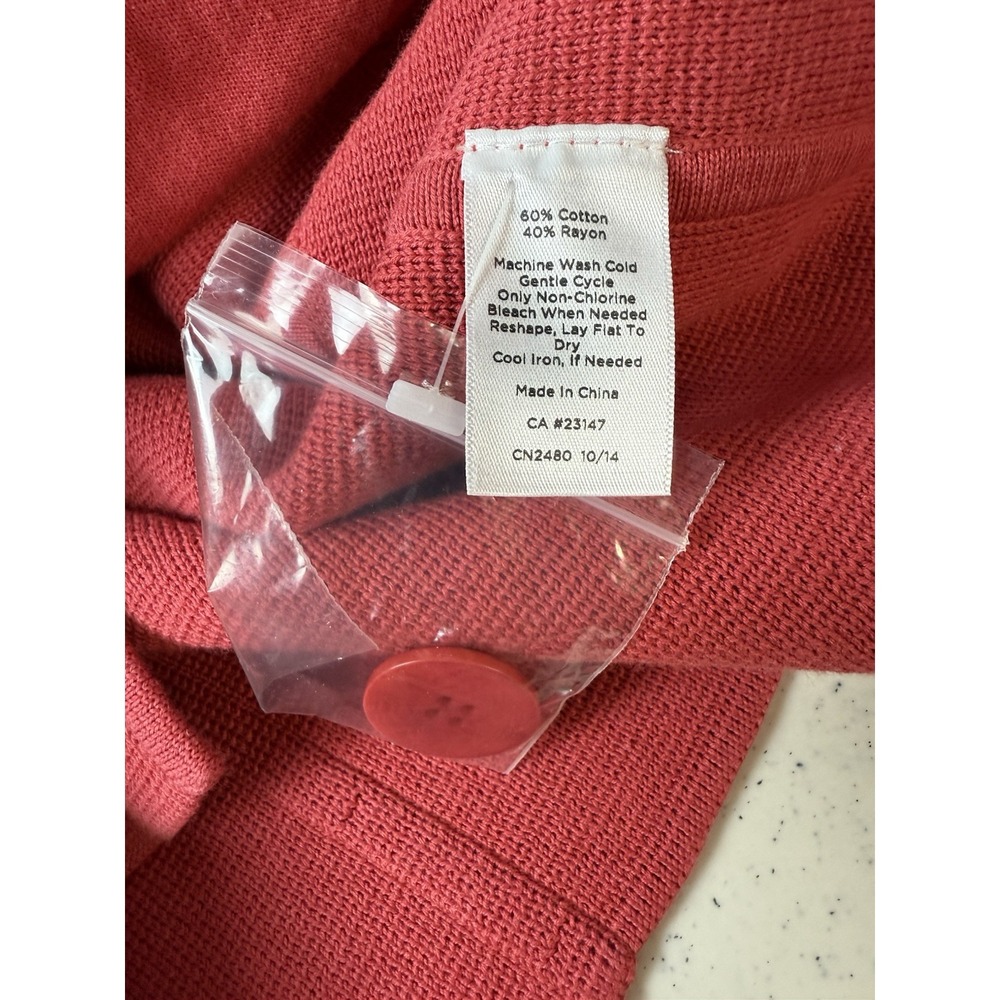 Talbots Women's Stretch Coral Cotton Rayon Knit Blazer Jacket Sz‎ M NWT - Picture 5 of 5